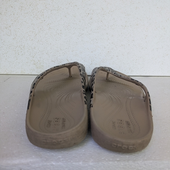 Crocs Women's Tan Leopard Sandals - Picture 3 of 4